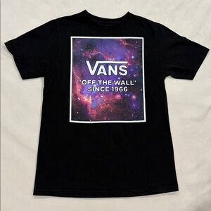 Boys’ Black Vans Tee with Space Graphic